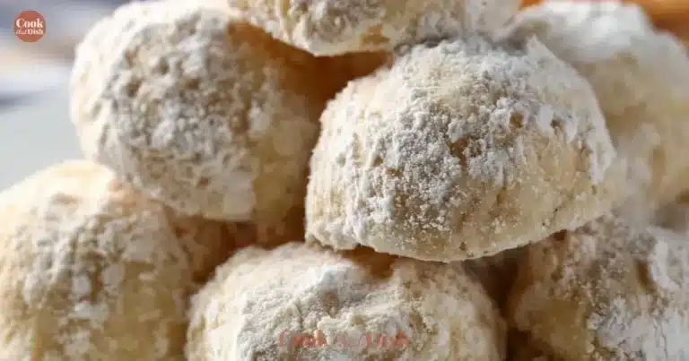 Keto Grain-Free Italian Wedding Snowball Cookies on a festive plate