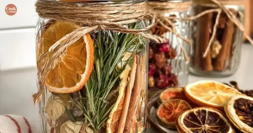 Beautifully arranged stovetop potpourri jars for a cozy aroma.