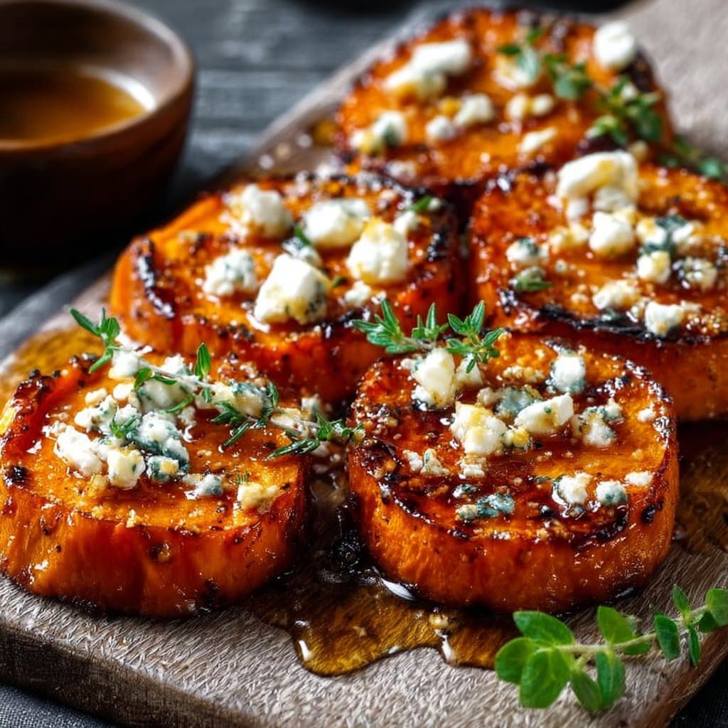 Roasted Sweet Potato Rounds with Honey & Feta