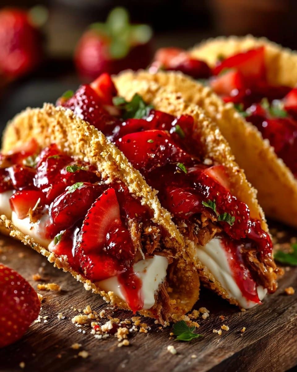 Strawberry Crunch Cheesecake Tacos