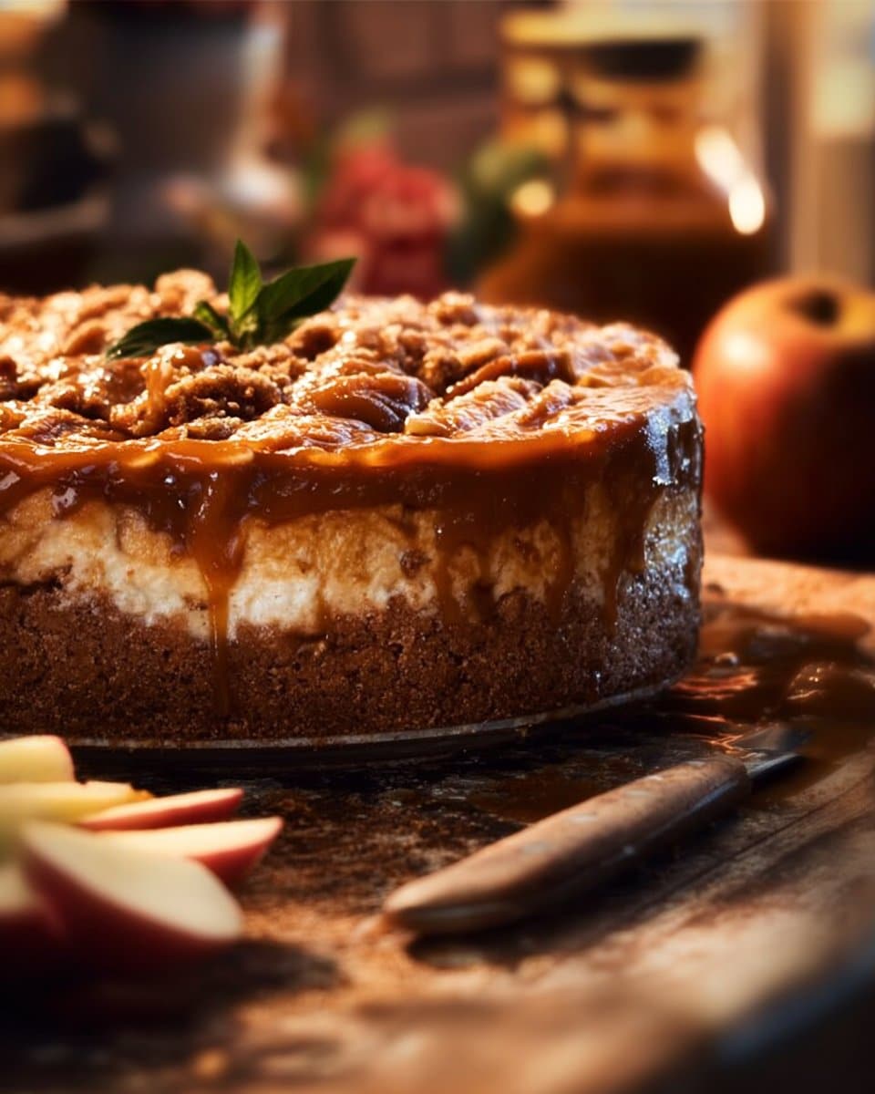 Salted Caramel Apple Pie Cheesecake