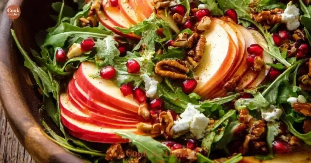 Fresh salad drizzled with homemade apple cider vinaigrette dressing