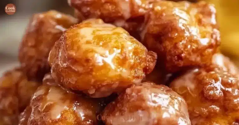 Delicious apple fritter bites with a golden-brown crust and apple filling.