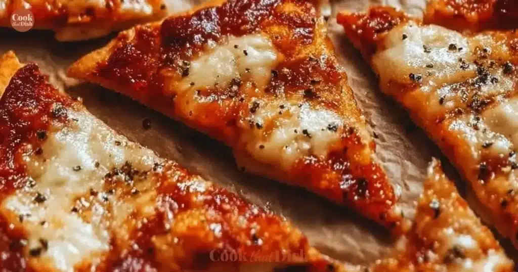 Bowl of crispy pizza chips served as a delicious savory snack