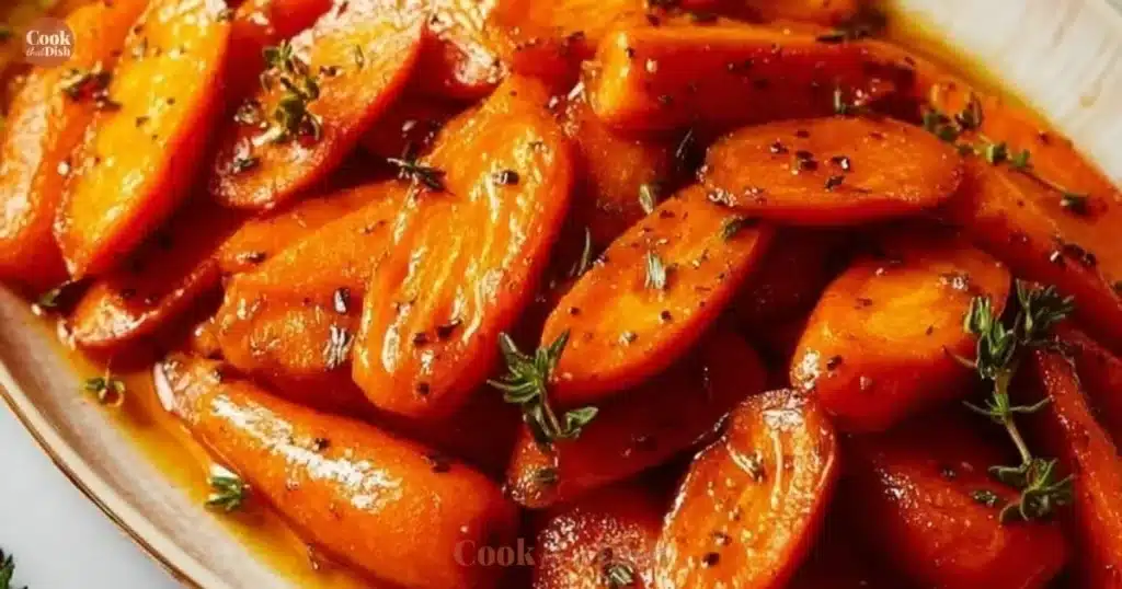Delicious glazed carrots served as a colorful side dish