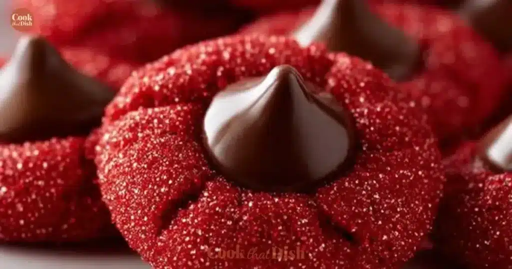 Hershey's Red Velvet Blossoms cookies with cream cheese frosting