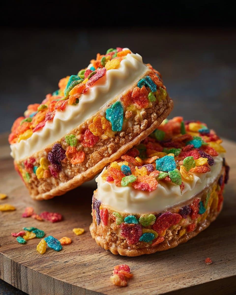 Fruity Pebbles Cheesecake Tacos