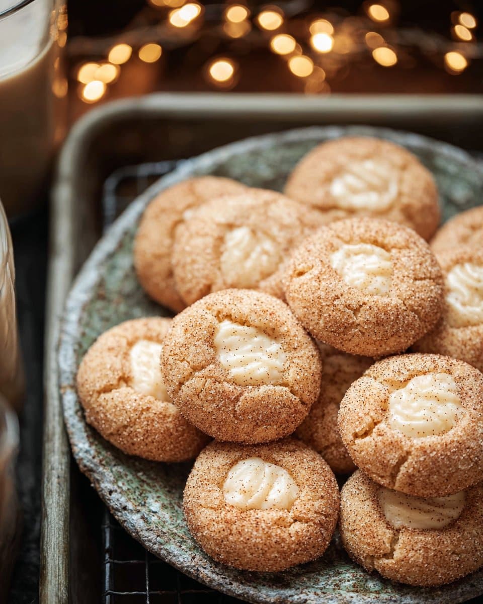 Eggnog Snickerdoodle Thumbprint Cookies