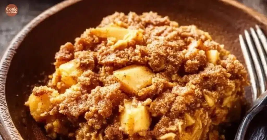 Delicious Pumpkin Apple Baked Oatmeal served in a bowl