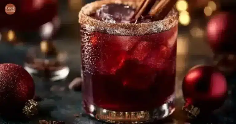 Spiced Christmas Margarita with festive garnish and glass