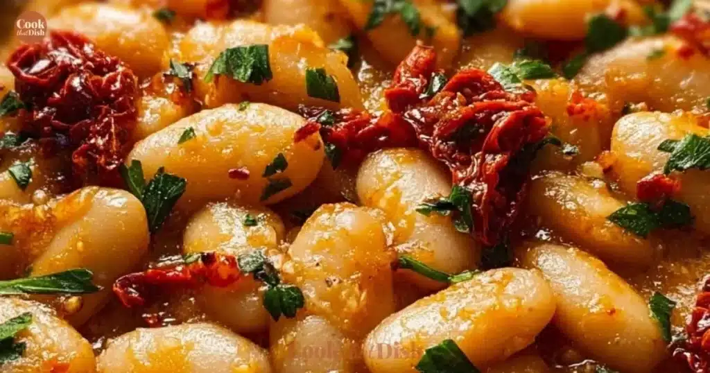 Delicious Tuscan Marry Me Butter Beans served in a rustic bowl