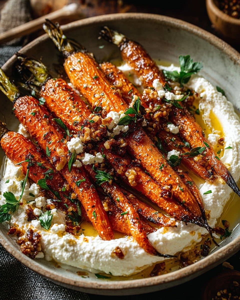 Roasted Carrots with Whipped Ricotta & Hot Honey
