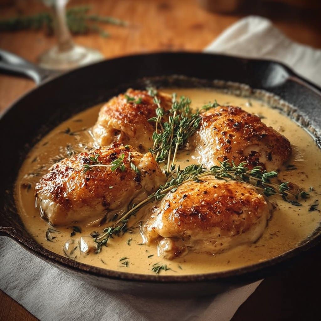 Irish Chicken in Whiskey Cream Sauce