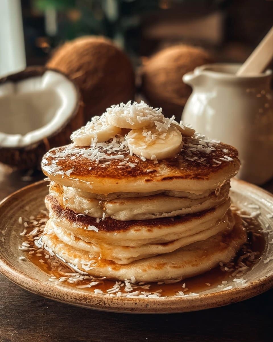 Sweet Coconut Cream Pancakes