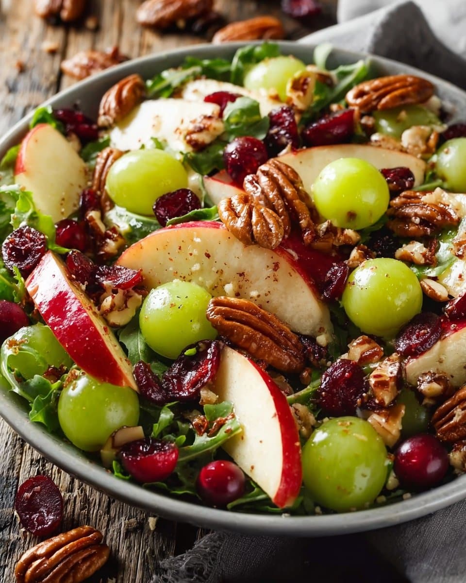 Apple Salad with Grapes, Pecans, and Dried Cranberries