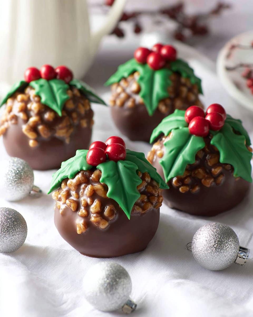 Rice Krispie Christmas Puddings