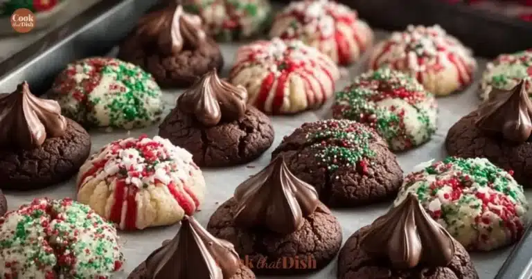 Delicious Chocolate Blossom Cookies with chocolate centers and floral decoration