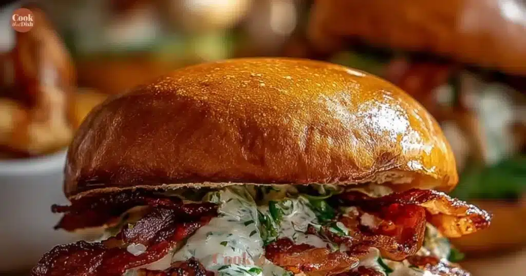 Chopped Chicken Bacon Ranch Sandwich ready to enjoy in under 30 minutes