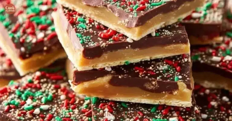 Delicious homemade Christmas Crack dessert layered with chocolate and nuts