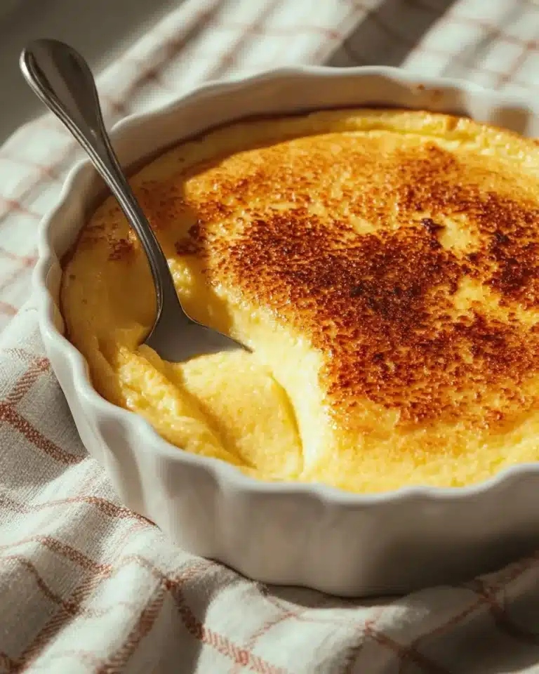 Delicious Custard Nutmeg Bake topped with nutmeg and served in a baking dish