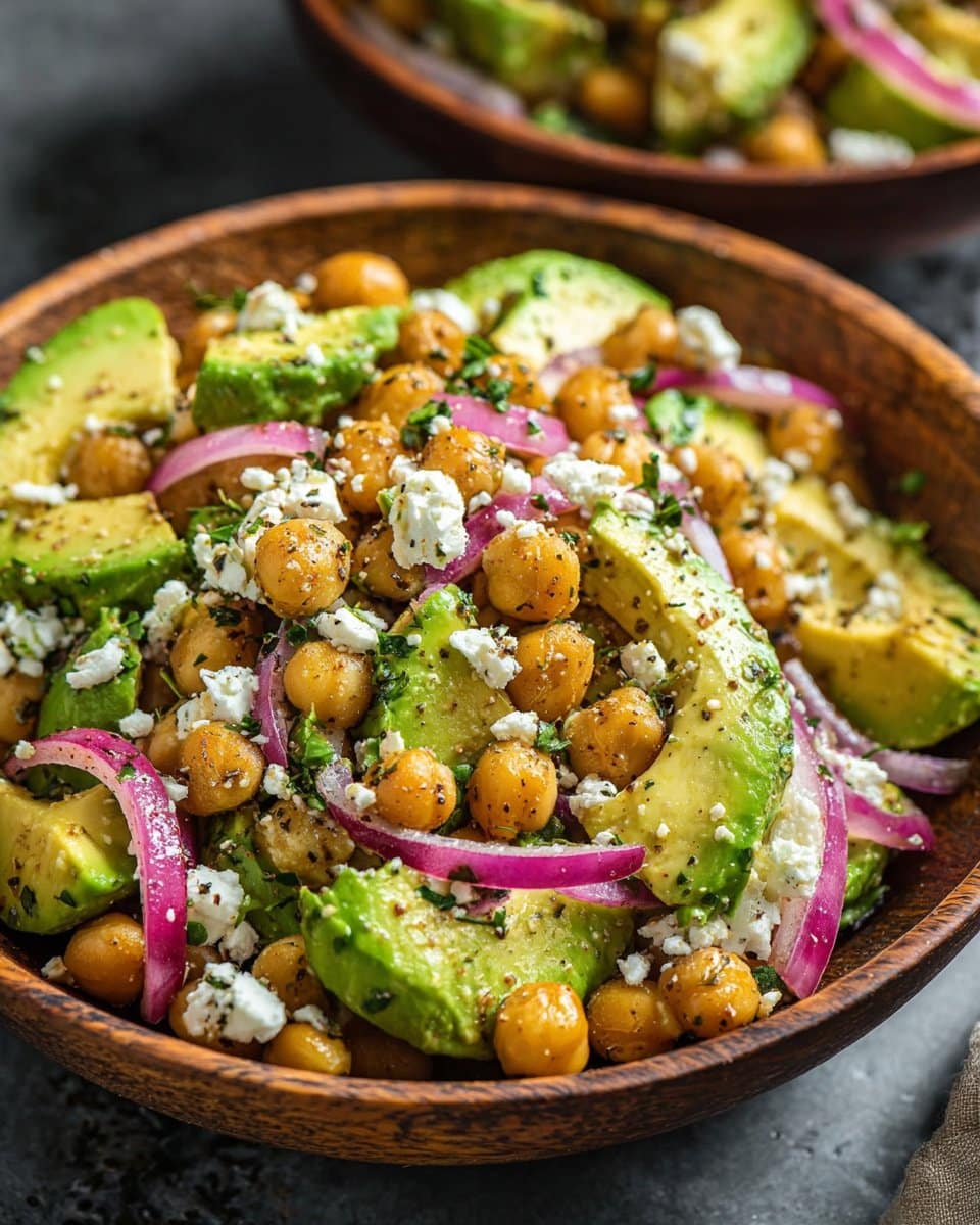 Chickpea Feta Avocado Salad