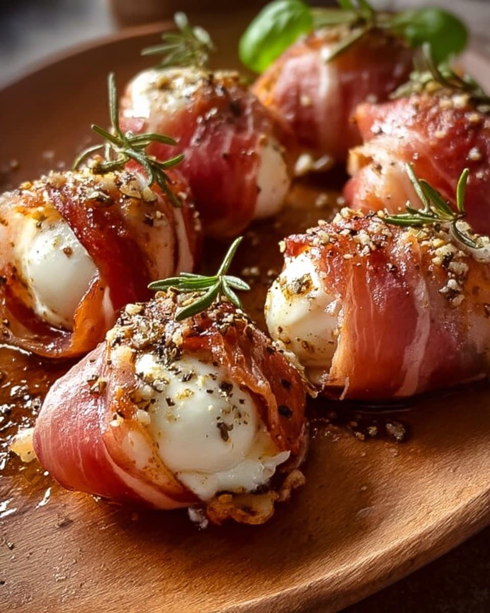 Prosciutto Wrapped Mozzarella Bites