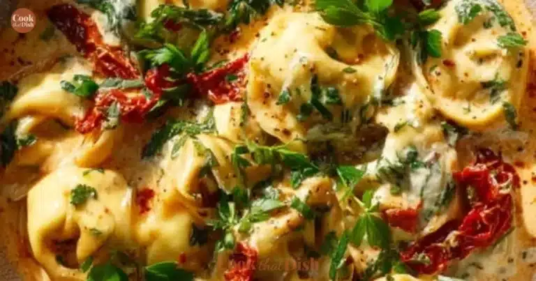 Delicious Marry Me Tortellini dish served in a bowl with fresh herbs
