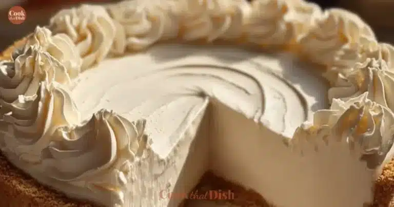 Marshmallow Whip Cheesecake topped with fluffy marshmallow cream