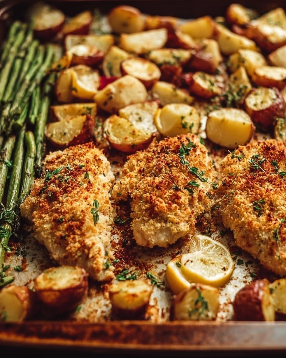Parmesan Crusted Chicken Sheet Pan Dinner