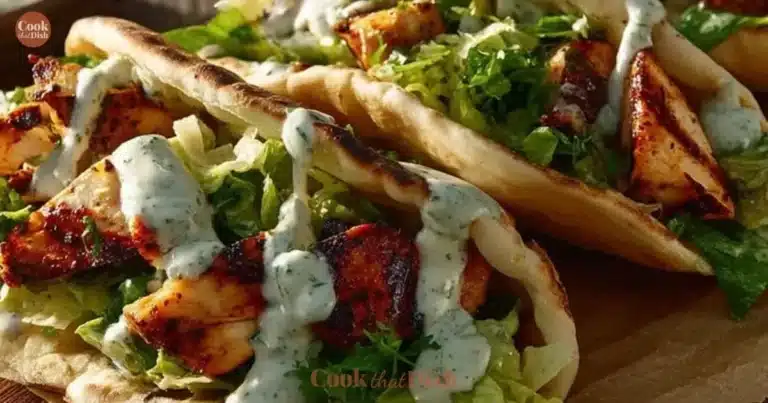 Sheet Pan Chicken Pitas with Herby Ranch served on a plate