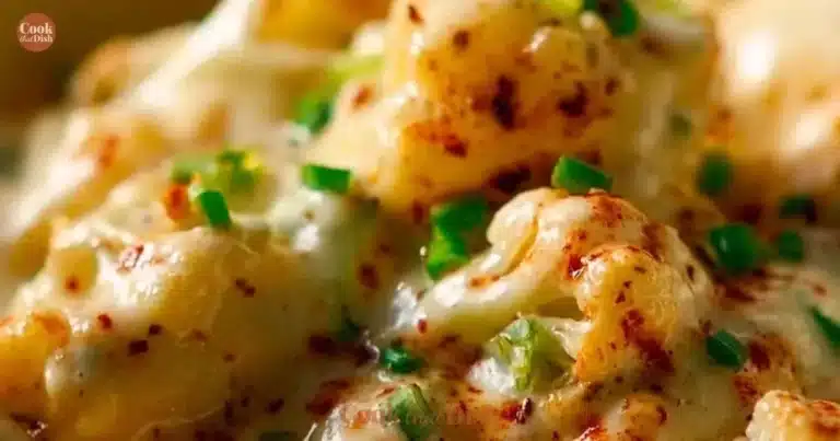 Delicious cauliflower mac and cheese served in a bowl