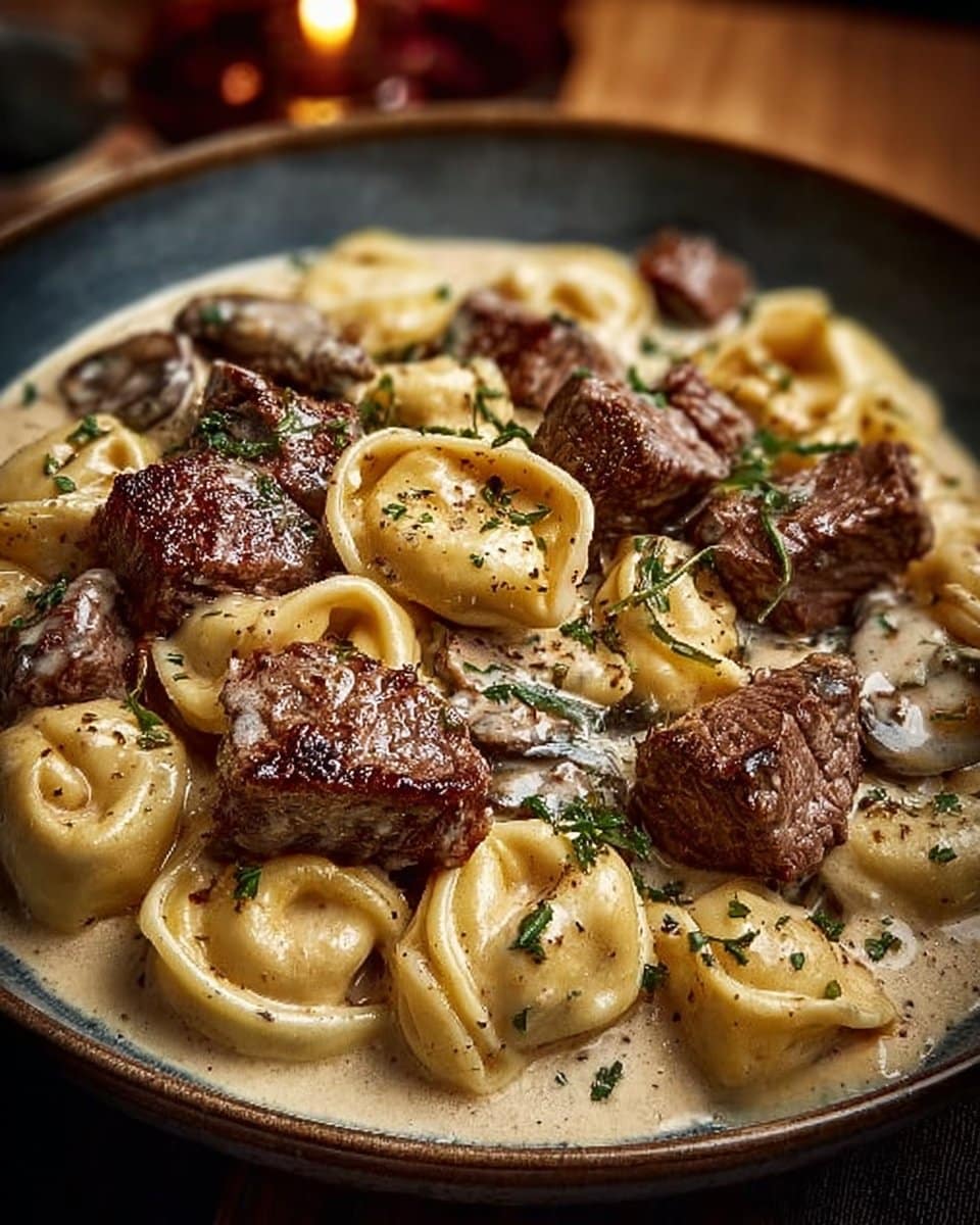 Cracked Garlic Steak Tortellini in Creamhouse Sauce Bliss
