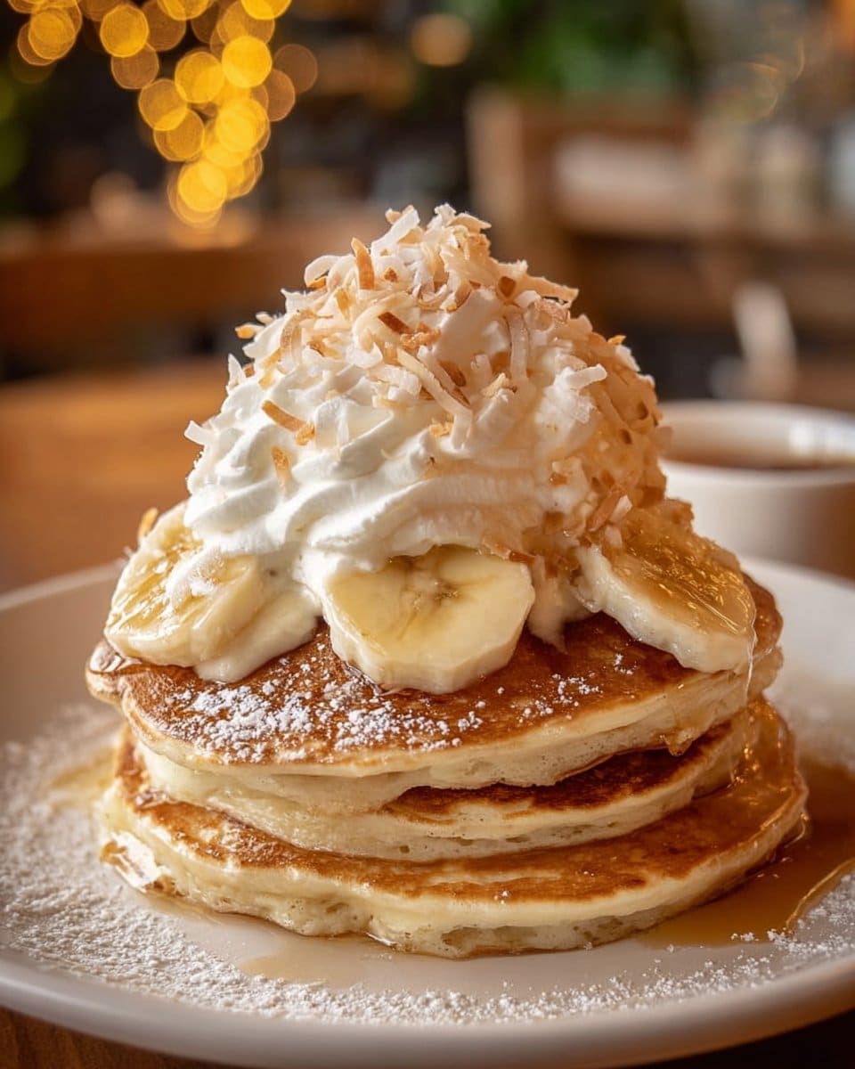 Sweet Coconut Cream Pancakes