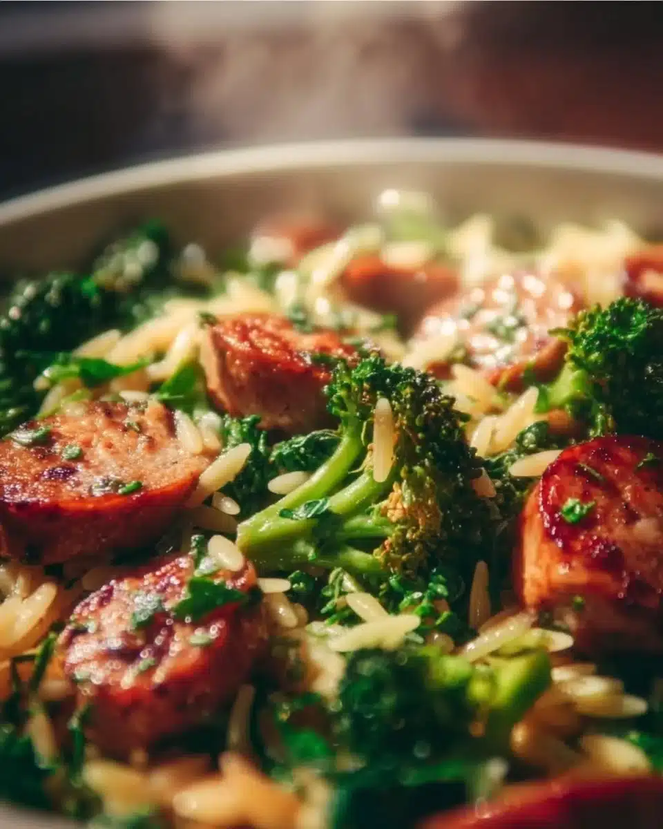 Chicken Sausage and Broccoli Orzo