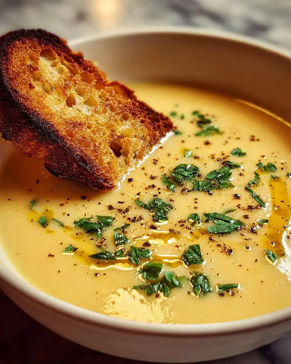 Rustic Country French Style Garlic Soup