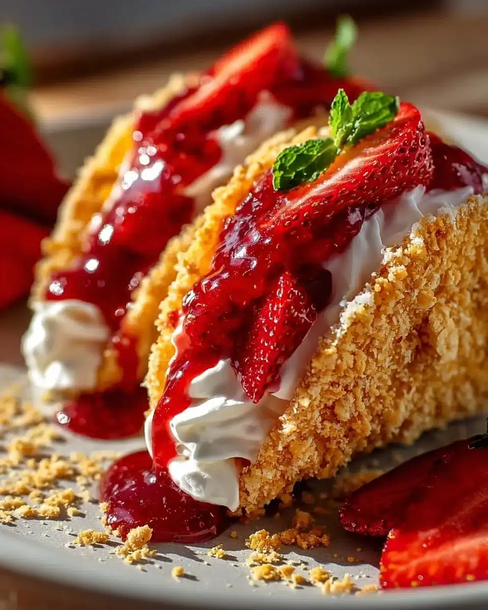 Strawberry Crunch Cheesecake Tacos