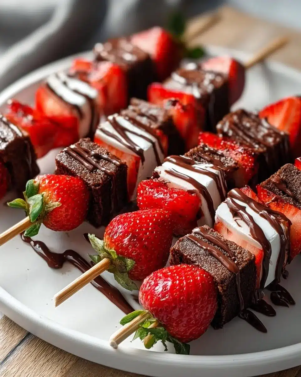 Sweet Strawberry Brownie Kabobs for Effortless Party Fun