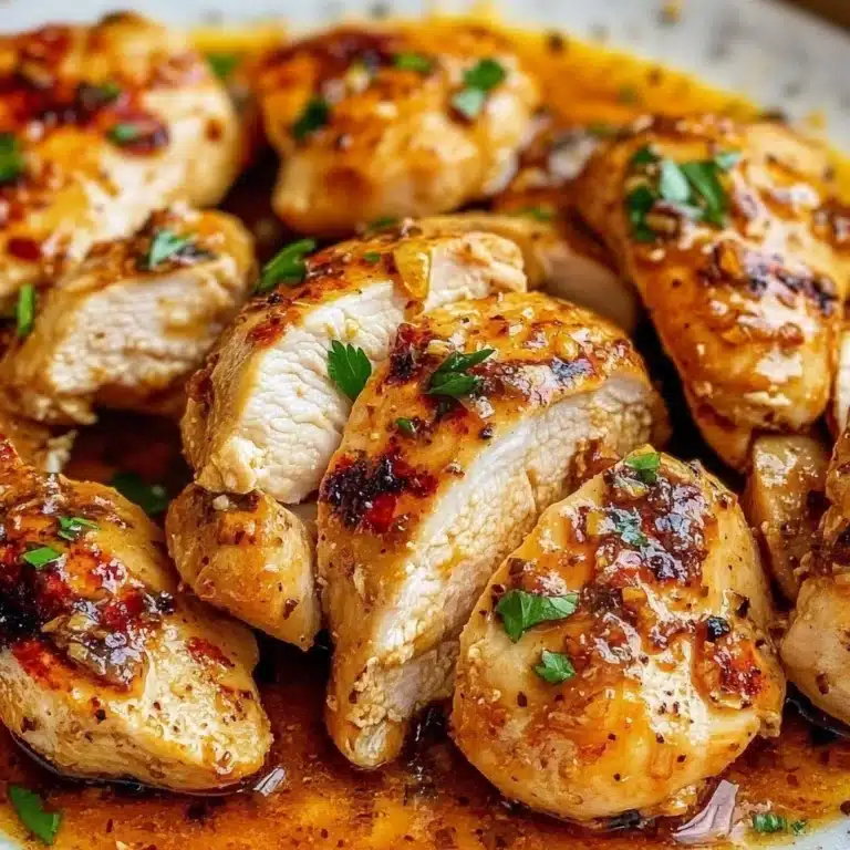 Home homemade recipes Delicious garlic butter chicken garnished with herbs and served on a plate.