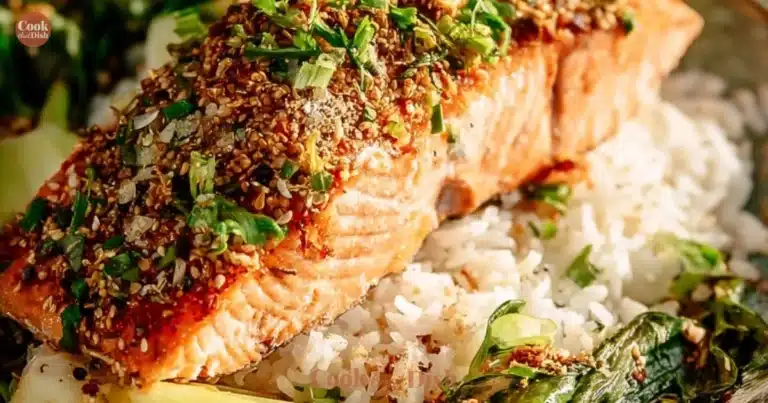 Home homemade recipes Deliciously baked furikake salmon served with vibrant vegetables