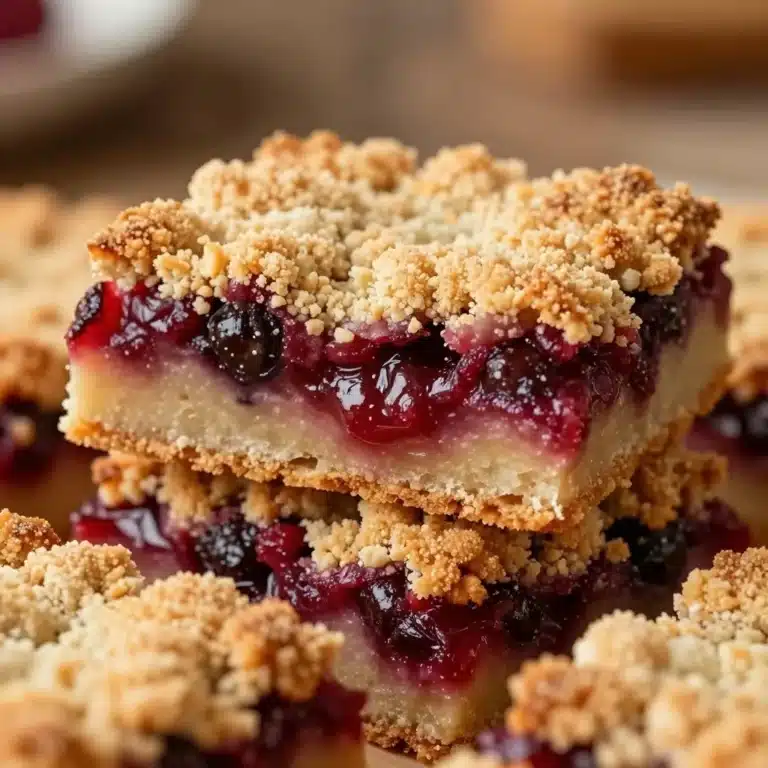 Home homemade recipes Delicious homemade rhubarb bars topped with crumble and fresh rhubarb.