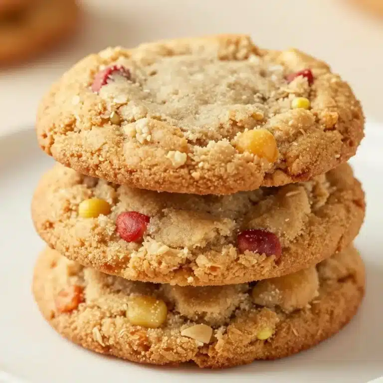 Freshly baked Brown Sugar Rhubarb Cookies on a cooling rack.