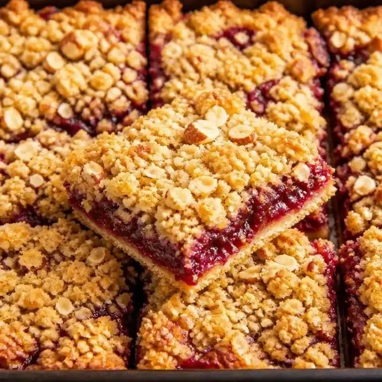 Home homemade recipes Delicious classic rhubarb crumble bars with a golden crumb topping