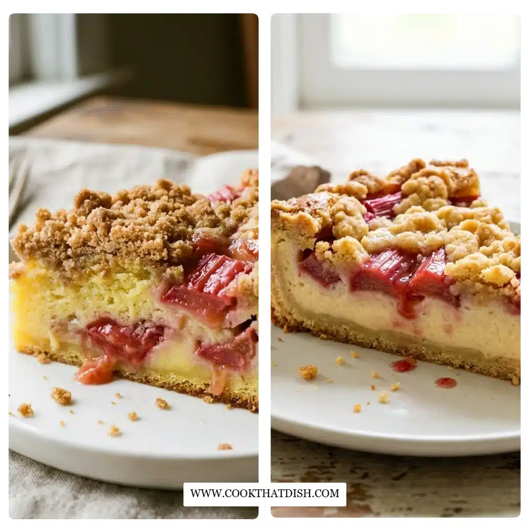Creamy Rhubarb Custard Cake
