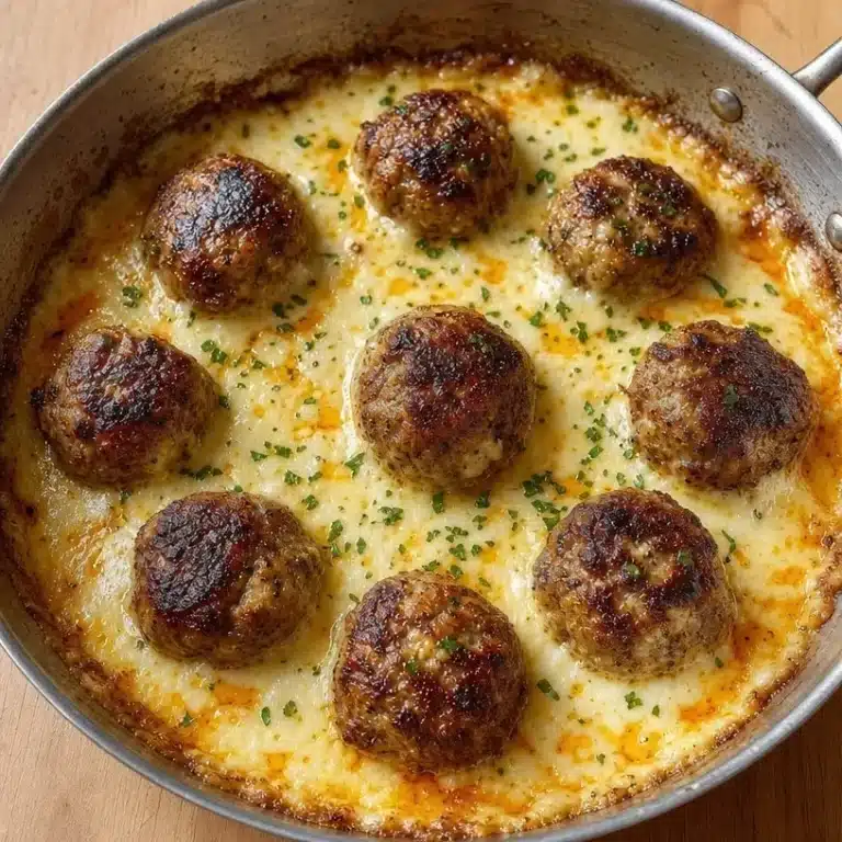 Home homemade recipes Crockpot French Onion Meatballs served with melted cheese and aromatic onions