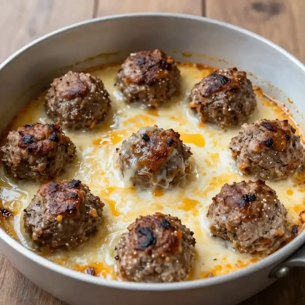 Crockpot French Onion Meatballs