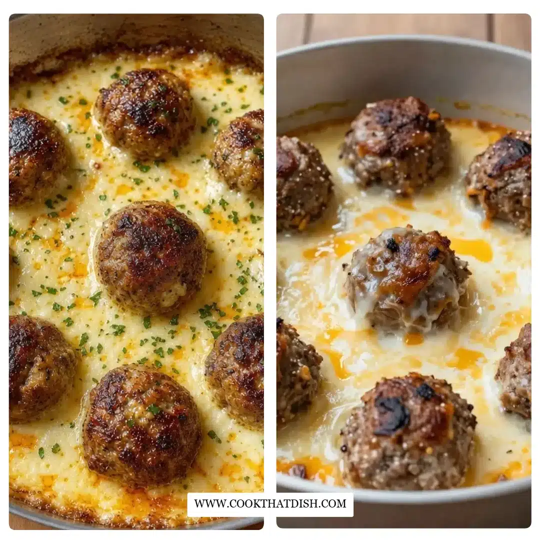 Crockpot French Onion Meatballs