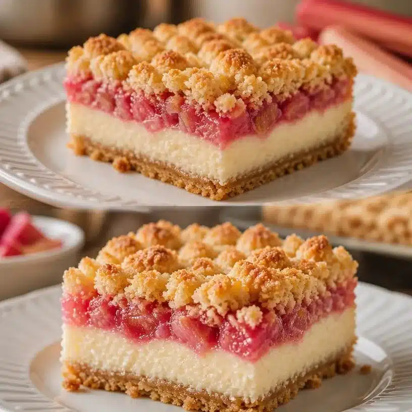 Delicious Rhubarb Cream Cheese Bars