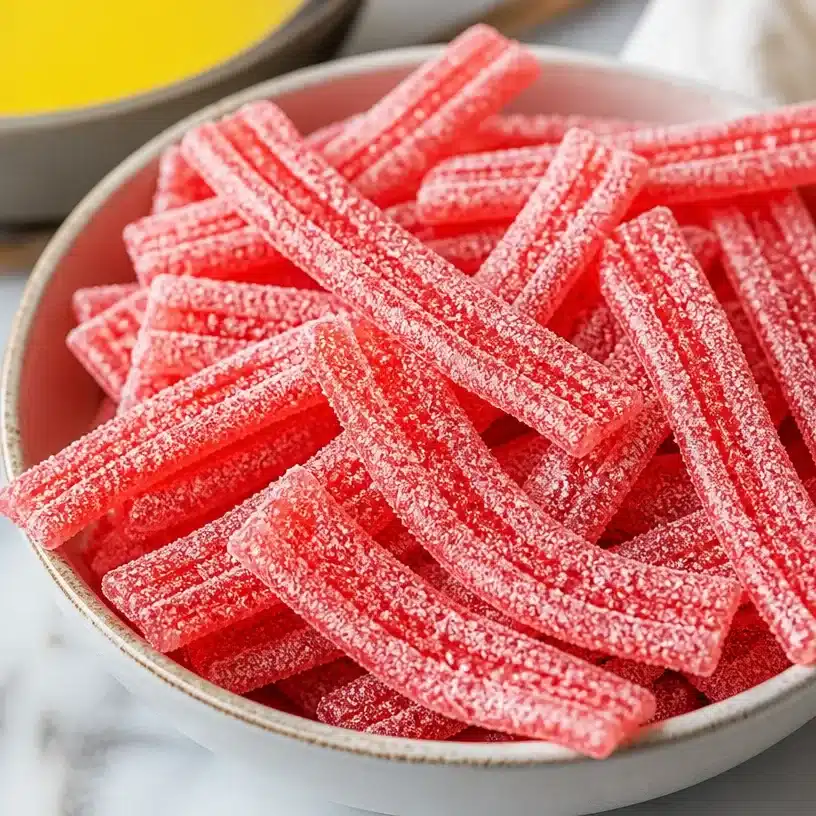 Delicious Rhubarb Sour Belts