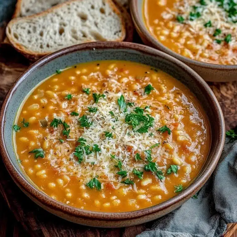 Home homemade recipes A bowl of delicious Italian Penicillin Soup garnished with herbs and spices