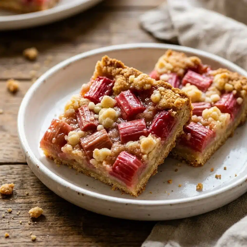 Sweet and Tart Rhubarb Bars
